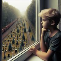 enfant regardant par une fenêtre